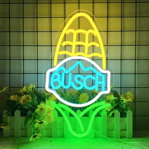 Corn Busch Beer Neon Sign Light Real Glass Neon Bar Signs For Home Bar Pub Man Cave Party Shop Store Recreation Room Home Room Garage Wall Windows Display Handcraft Artwork Gift