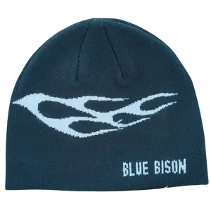 Black Flame Skull Cap