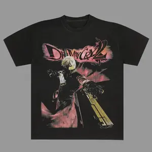 Devil May Cry 2 Dante T-Shirt Gaming Tee Unisex Vintage Graphic Tees Gothic Grunge Y2k Emo Scene Amity Affliction Style Clothes Men Women Streetwear Menswear Top