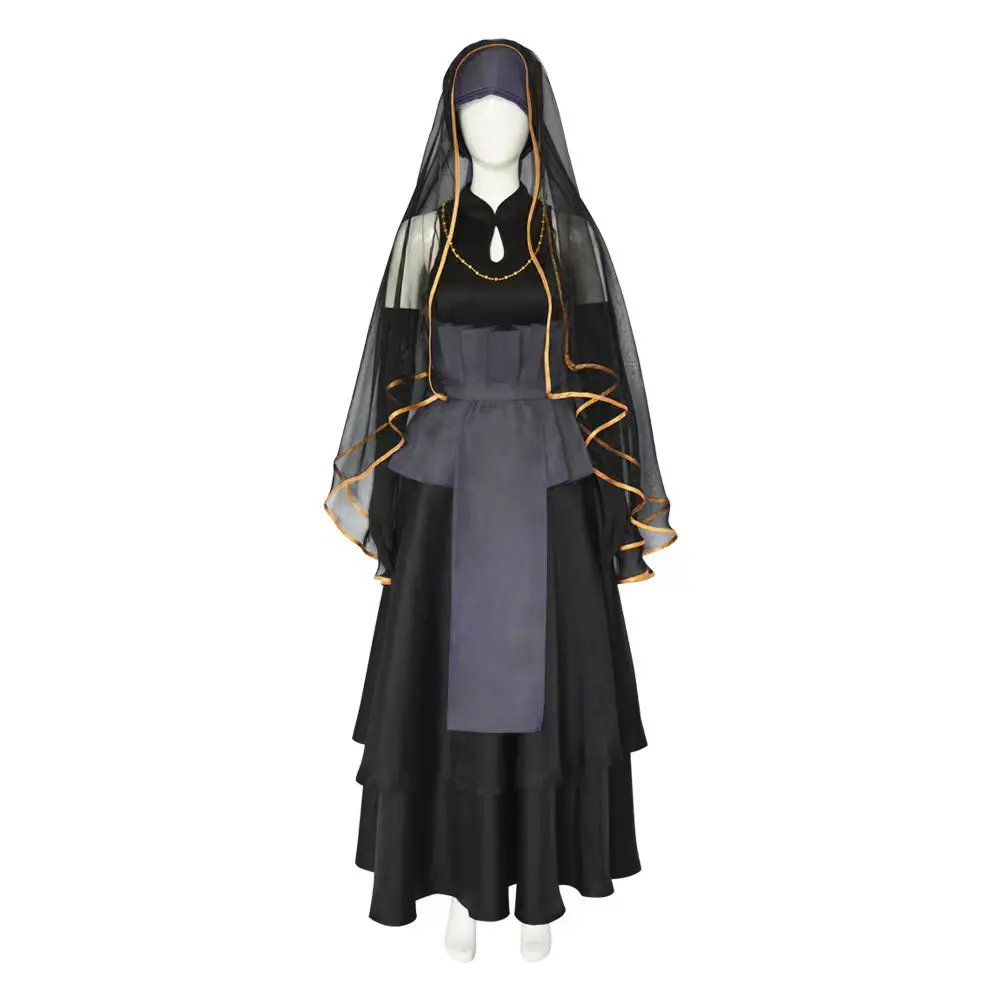 Hinata Hyuga Black Wedding Dress Cosplay Costume Set with Veil Accessories for Comic Con