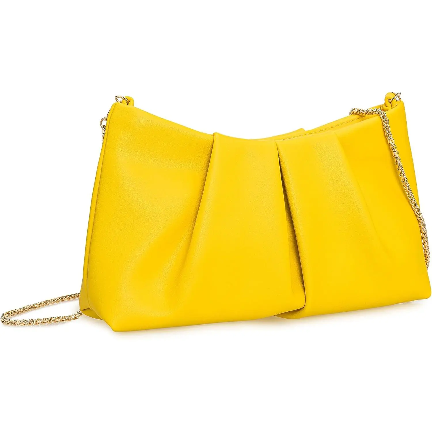 Women Clutch Bag Dressy Formal Handbag Pleated PU Clutch Purse for  Prom Wedding Party