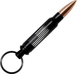 American Flag 556 Keychain Bottle Opener - Gift for Veterans - Flag Bullet Keychain