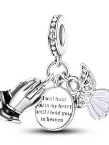 Angel Wing Design Pendant, Exquisite Trendy Pendant, Fashion Pendants, Zircon Decor Charm for Bracelet & Necklace, Fashion Accessories for Women & Girls, Trendy Fashionable Accessories