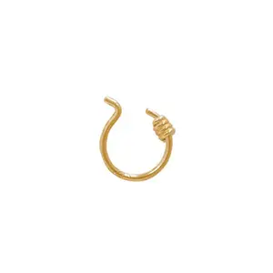 Fake Septum Nose Ring Clip Non Piercing Gold Plated Sterling Silver Fake Lip Rings Nose Hoop Faux Piercing Jewelry