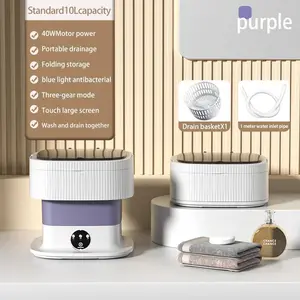 Portable washing machine,10L, Foldable Washer,3 Modes Deep Cleaning of Underwear, Baby Clothes and Other Small Clothes. Suitable for Apartme