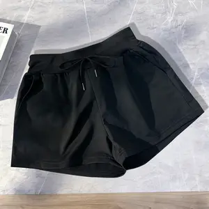 Women’s casual athletic shorts, solid color, drawstring elastic waistband, suitable for everyday wear, outdoor sports fitness running, yoga, women’s shorts, womenswear