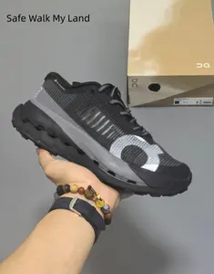 Black & Gray Running Shoes with Chunky Sole & Breathable Mesh Upper