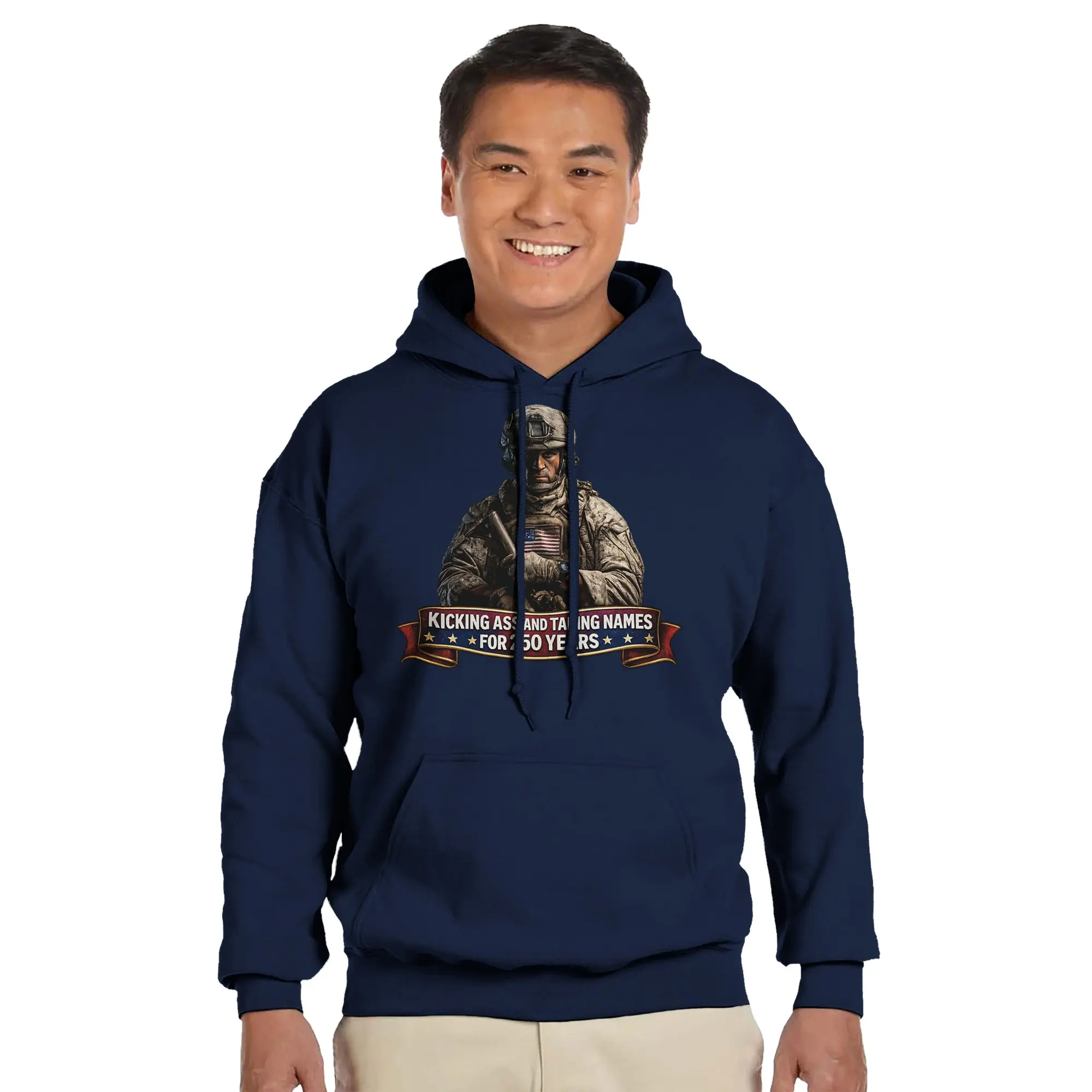 Kicking A** for 250 Years Classic Unisex Pullover Hoodie | Gildan® 18500