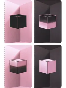 Moleskine x BLACKPINK Limited Edition Cahier Journals, Pocket (3.5" x 5.5") Plain/Blank, Black & Pink, 64 Pages (Set of 4)