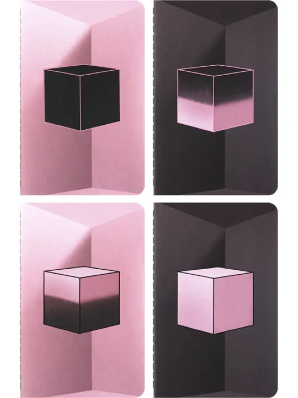 Moleskine x BLACKPINK Limited Edition Cahier Journals, Pocket (3.5" x 5.5") Plain/Blank, Black & Pink, 64 Pages (Set of 4) Notes Notebook Aesthetic School Supplies