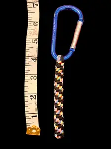 Artisan Handwoven 4" Helix Spiral Paracord Collectible Keychain – Black & Multicolor