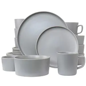 Elama Luxmatte Light Grey 20-Piece Dinnerware Set