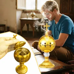 Traditional Incense Burner Holder, Beautiful Resin Incense Stick Burner for Church, Meditation, Yoga & Home Aromatherapy Use