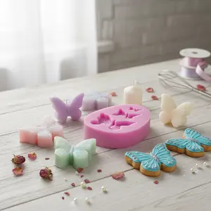 3-Cavity Butterfly Mold - Food Safe Silicone for Baking & DIY