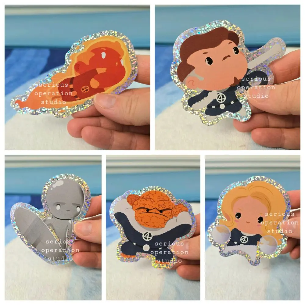 Seriously Fantastic Heroes Glitter Holo Waterproof Vinyl Stickers (5 Variations)