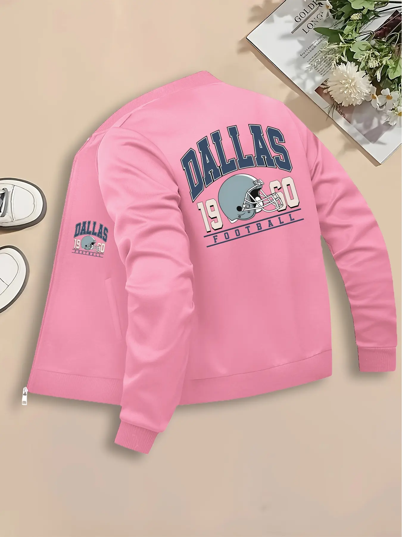 DALLAS FOOTBALL Coat, Women's Printed Jacket, Fashionable Women's Jacket, Suitable for Casual and Formal Occasions, Durable and Multi-functional Design