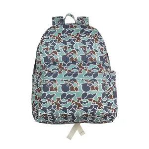 Unisex Kids' Trendy Lightweight Camouflage Graphic Backpack, Model BA0261, Brown-Green Design, Trendy Backpack, Camouflage Graphic Backpacks