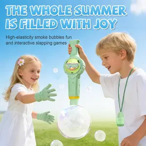 Fog Bubble Machine,Party Bubble Machine,Elastic Smoke Bubble Machine,Rechargeable Automatic Smoke Bubble Maker,Colorful Lights & Music,Magic Fog Bubble Wand Summer Christmas Birthday (A-Green),Bubble Fog Game for Parties, Beaches, Summer