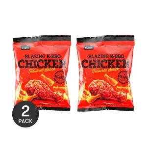 GUGEN Korean BBQ Chicken Flavored Snacks - 2 Pack, 60g Each | Crispy & Delicious Korean Snack