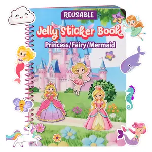 Cosomia children's Reusable Jelly Sticker Book, Princess Unicorn, Essential Travel Toy for Children Aged 3-6 on Airplanes and Long Car Trips, Keeps Kids Quietly Engaged, Screen-Free Fun packs toddler story time coloring moments girl activity tiktokshopspr