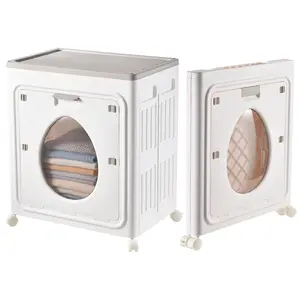Rolling Clothes Hamper 36.98 Gallon Stackable Storage Bins with Lid Foldable Clothes Hampers for Bathroom Bedroom Balcony Apartment room use
