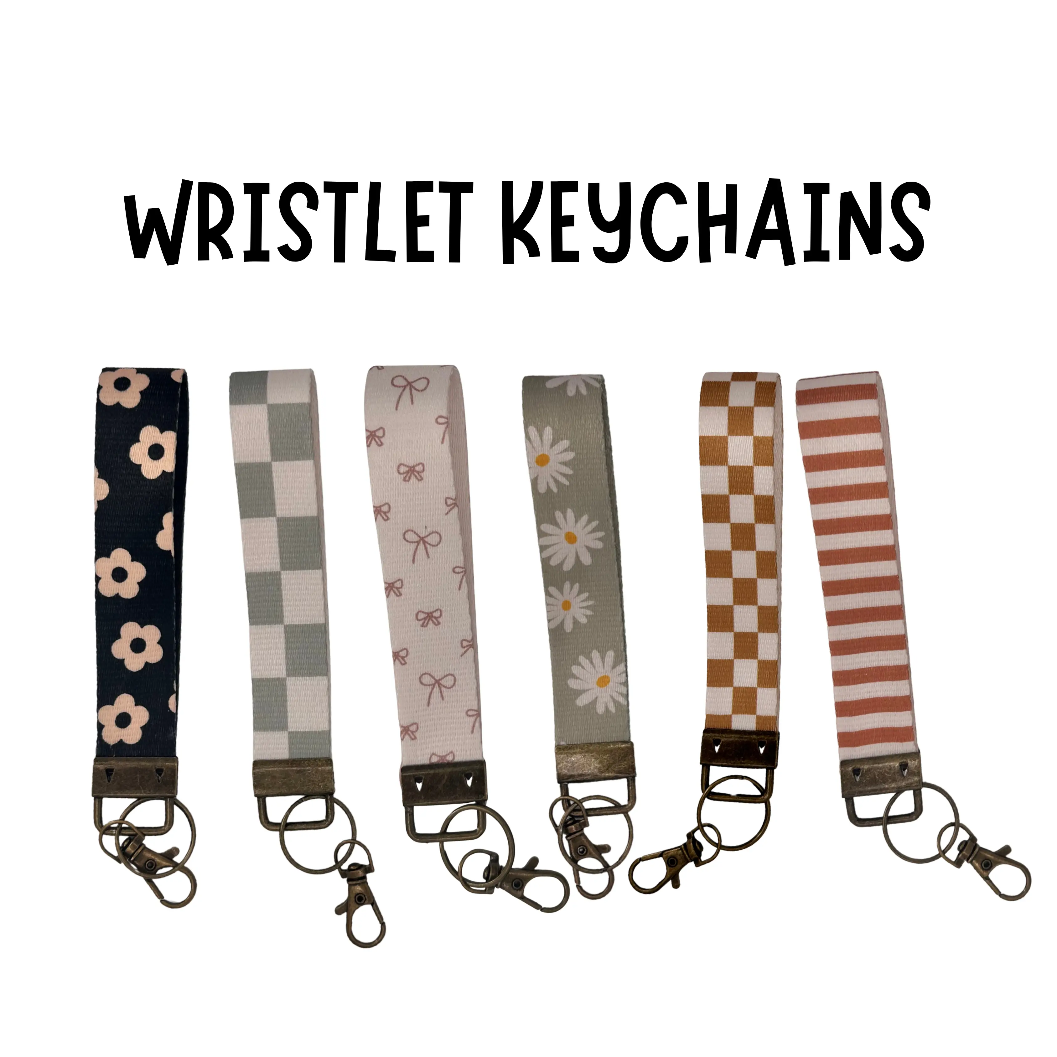 Women's Casual Multifunctional Keychain Wristlet Strap - Fabric Lanyard with Cute Floral, Bow, Checkered Patterns, Daily Car Key Holder, Christmas, Keychain For Car Keys, Bows, Anniversary, Hook Loop, Basic, Checkered/Plaid, Birthday, Everyday Essential,,