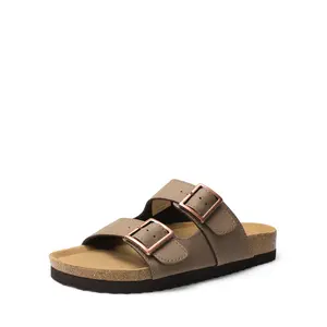 Dream Pairs Women Double Buckle Slide Sandals Birks open toe Slipper Casual Comfort Arch Support  Walking Shoes Girl Summer Parent Nail Comfy Footwear comfy  sandals Flipflop