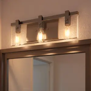 UHP2451 Modern Farmhouse Bath Fixture, 8-3/8"H x 22-3/4"W, Brushed Nickel Finish, Bristol Collection