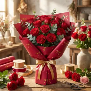 17 Sheets Butterfly Knot Waterproof Flower Wrapping Paper, Gift Wrapping Supplies, Colors, Perfect for Valentine's Day Wedding Birthday Gifts