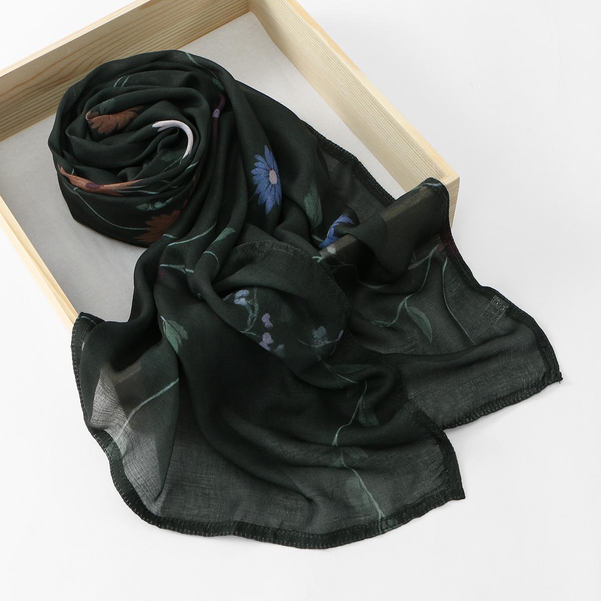 Printed Cotton Hijab New Printed Cotton Hijab Scarf For Women Muslim Shawl Floral Headscarf Head Wrap Ramadan Eid Scarf 180*70cm