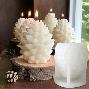 Pine Cone Shaped Candle Mold, 1 Count 3D Handmade Silicone Mold, DIY Candle Making Mold, Candle Making Tool For Home Decor