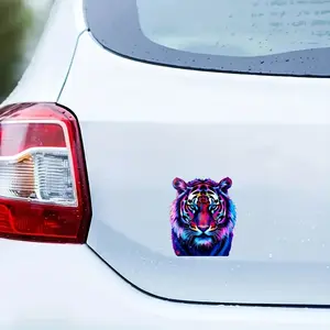 Neon Tiger Head Sticker, Scratch-Resistant PVC Decal, Car Stickers, Vibrant Colors, Perfect for Cars, Trucks, Suvs, Motorcycles, Laptops, Water Bottles
