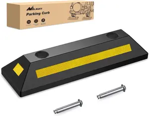 Nilight Parking Curb - Heavy Duty Rubber Garage Driveway Car Wheel Stopper Parking Aid Block Gadgets, 1-Pack