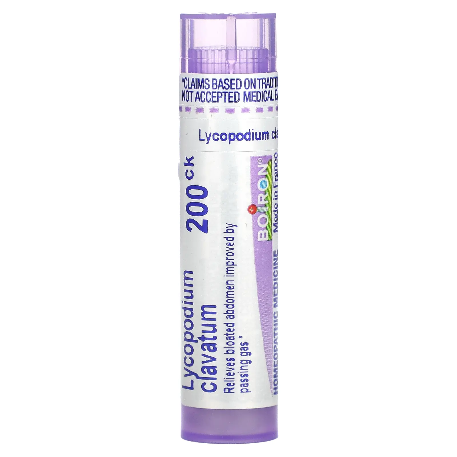 Boiron Lycopodium Clavatum, 200CK, Bloat & Gas Relief, Approx 80 Pellets | HSA/FSA Eligible
