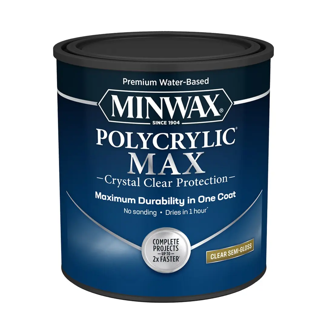 Minwax 622225555 qt Semi-Gloss Clear Polycrylic Max Water based Clear Finish