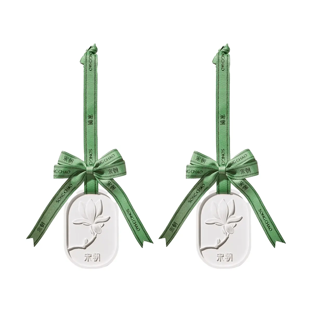 SONG CHAO 2-Pack Compact Nature-Scented Silica Gel Hanging Freshener Sachets, Deodorizing Floral Daily Home & Car Fragrance for Wardrobe - Lotus Lake & Osmanthus Rain, Deodorizing Effect