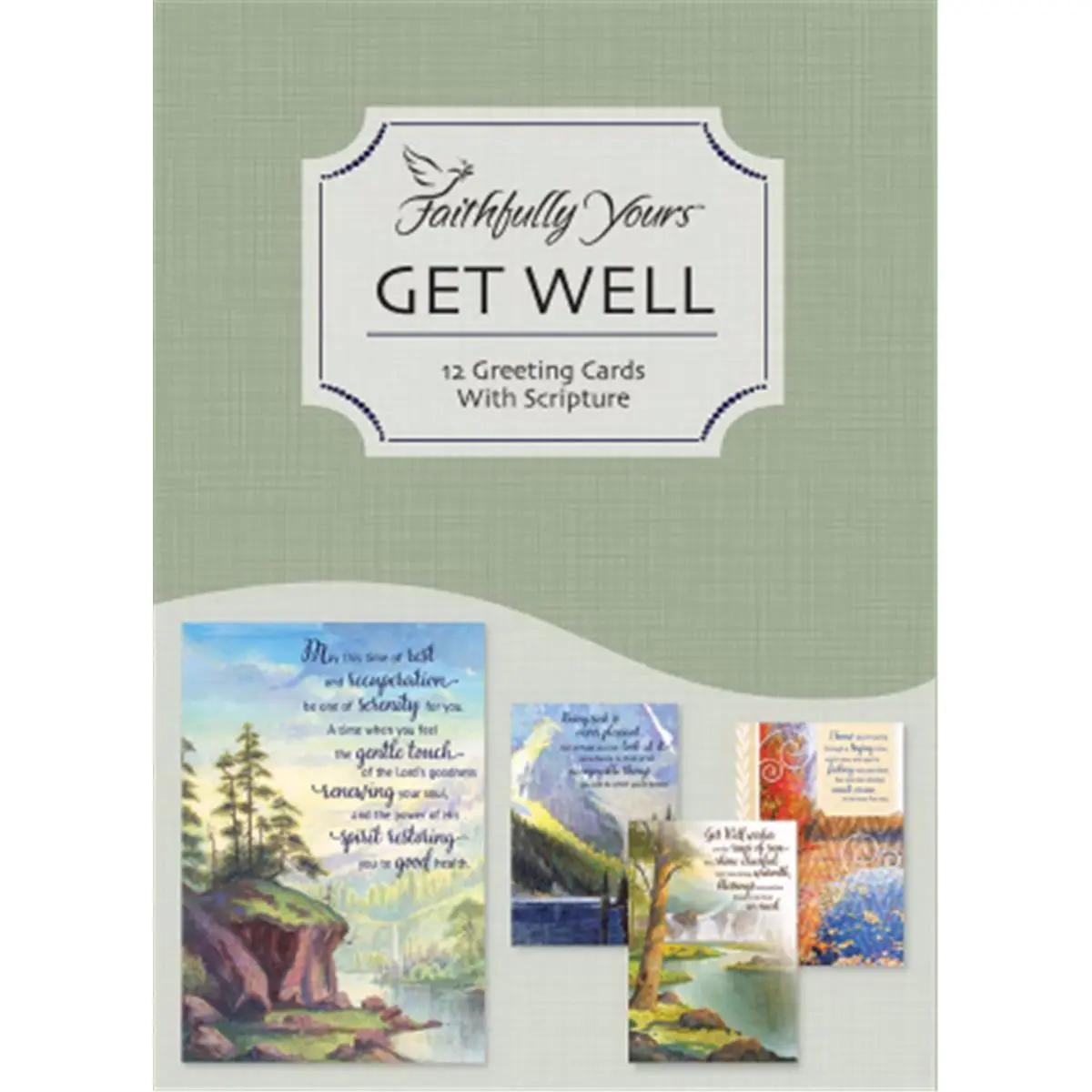Faithfully Yours Get Well A Year of Grace Boxer Scripture Cards, 12-Pack Boxed Set, Office Stationery Inspirational Positive Message Encouragement Item, Inspirational Card, Positive Message Card