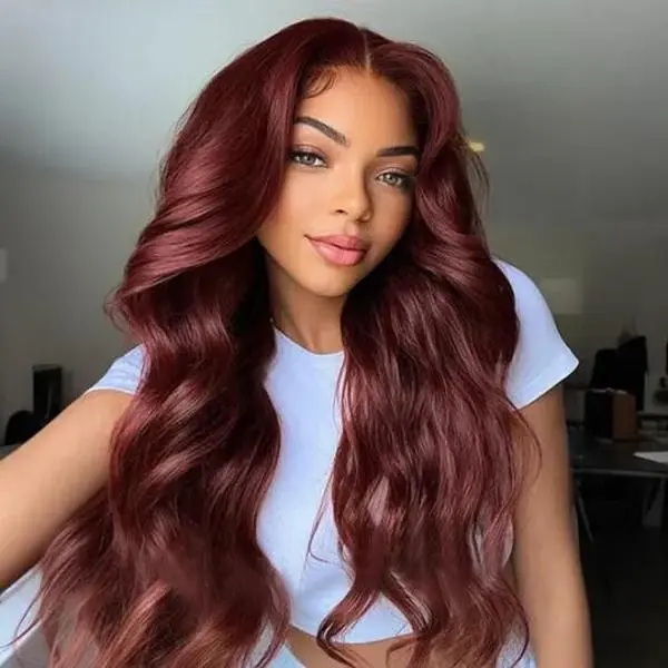 ISEE HAIR Reddish Brown Body Wave 7x5 Lace Front Wig, Human Hair with Face-Framing Layers, 180% Density Wear Go Glueless with Pre-Plucked Hairline, Glueless Wigs, Wigs Human Hair, Human Hair Wigs