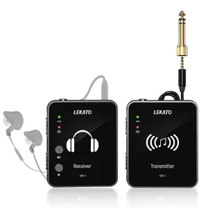 LEKATO MS-1 2.4G Wireless In-Ear Monitor System,Stereo Wireless IEM System with Transmitter Beltpack Receiver for Guitar, Automatic Pairing, for Studio, Band Rehearsal, Live Performance