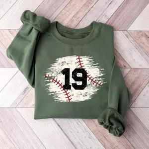Message Me to Custom - Baseball Team Number Graphic Sweatshirt, School Baseball Number Mascot Mom Game Day Pullover Hoodie For Men & Women