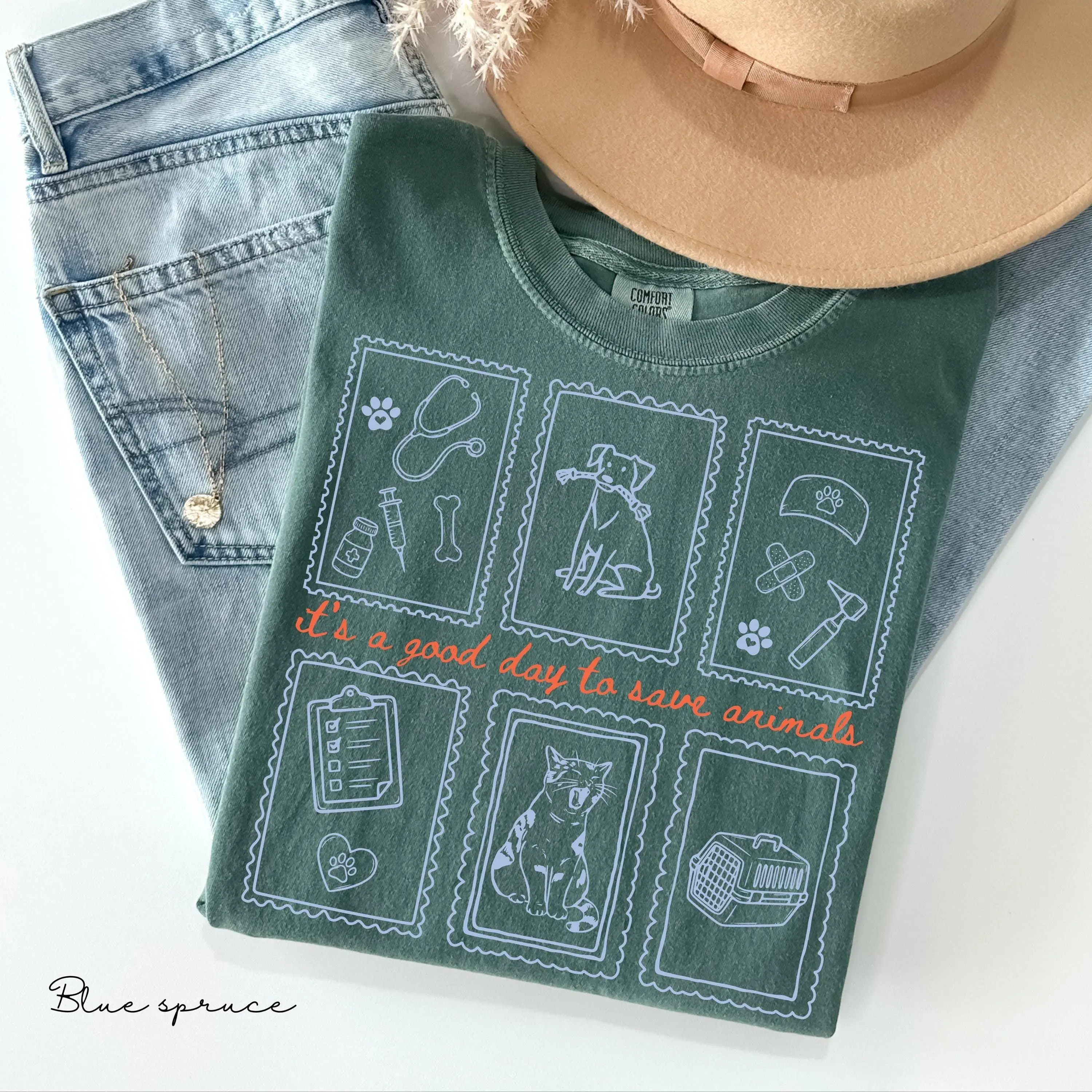 Its A Good Day To Save Animals Dog, Cat Shirt Comfort Colors Veterinary Clinic TShirt Funny Vet Tech Animal Rescue Veterinarian Student Gift
