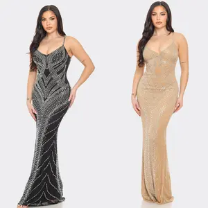 Kelly Rhinestone embellished Sleeveless Maxi dress Womenswear