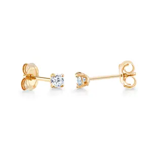 14K Solid Yellow Gold Cartilage Studs, Gold Tragus Studs, Gold CZ Studs, Tiny Stud Earrings, CZ Stud Earrings, Cartilage Studs, 14K Gold Studs, Dainty Studs