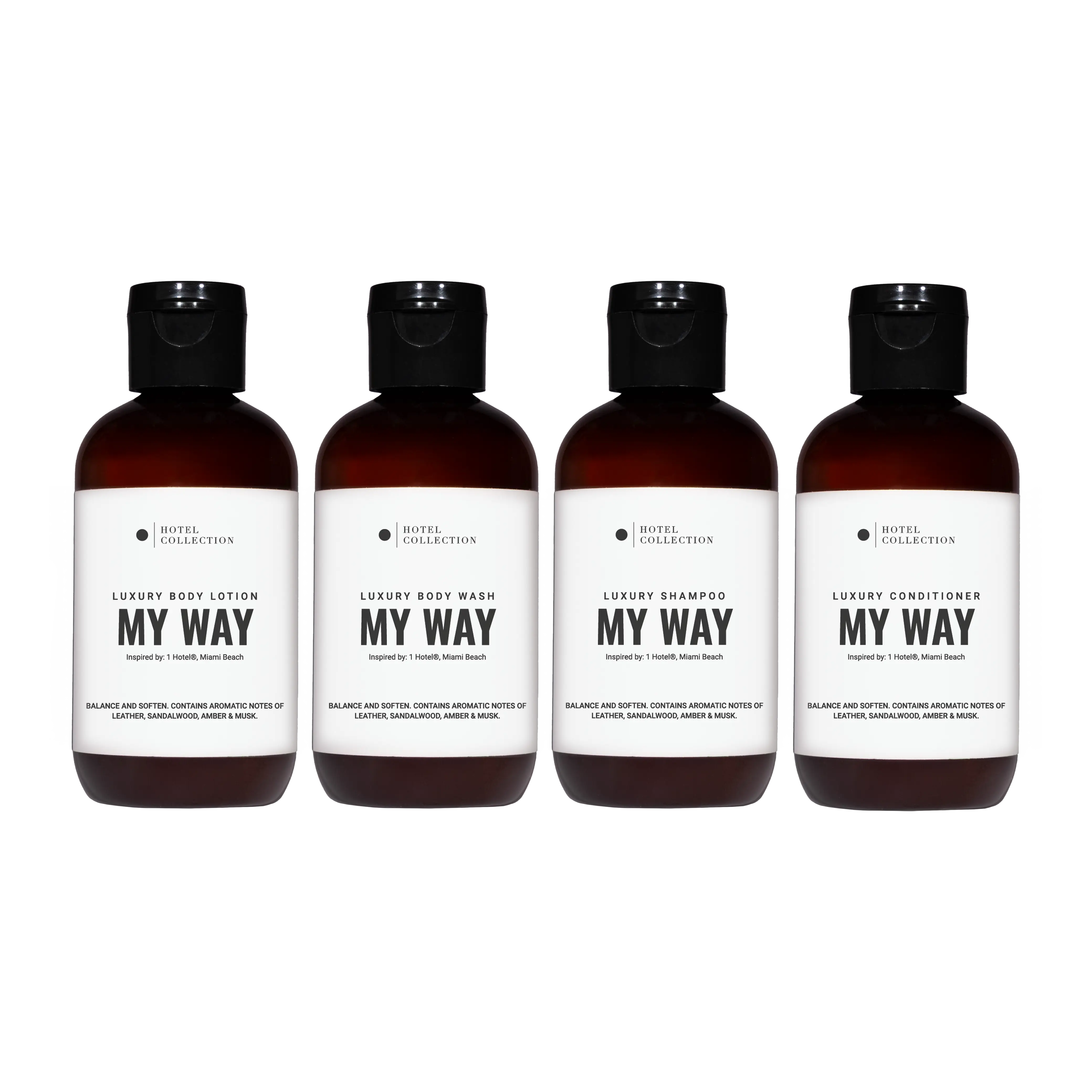 Hotel Collection – Luxury Hotel-Inspired Travel Set | 100mL Shampoo, Conditioner, Body Wash & Lotion