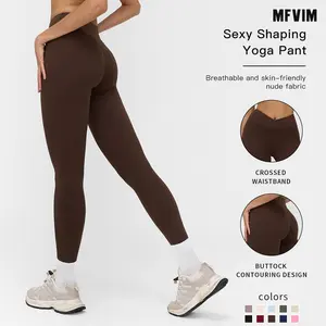 MFVIM Women’s High-Waist Sports Leggings, Solid Color Slim Fit Pants, High Elasticity Yoga Leggings, Ladies Activewear for Indoor & Outdoor Use, Women’s Yoga Pants