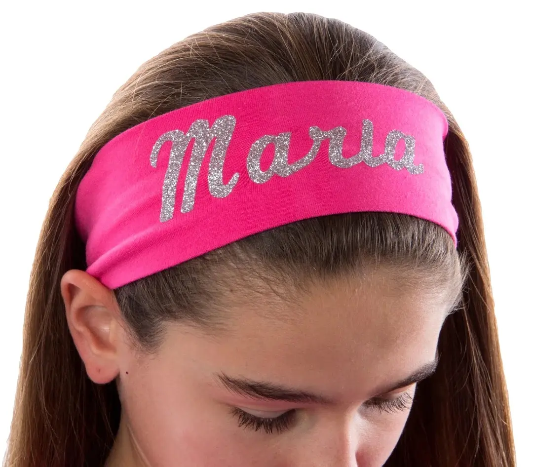 Design Your Own Custom Headband in Stretchy Cotton with Heat Transfer GLITTER Personalized Your Way