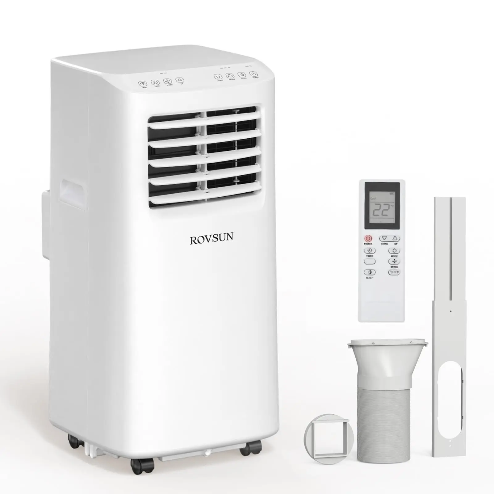 ROVSUN 8000/9000/10000 BTU Portable Air Conditioner - 3-in-1 Appliances with Remote Control, Digital Display, 24H Timer, Installation Kits for Home Use, Energy Saving AC (Cooler, Fan, Dehumidifier)