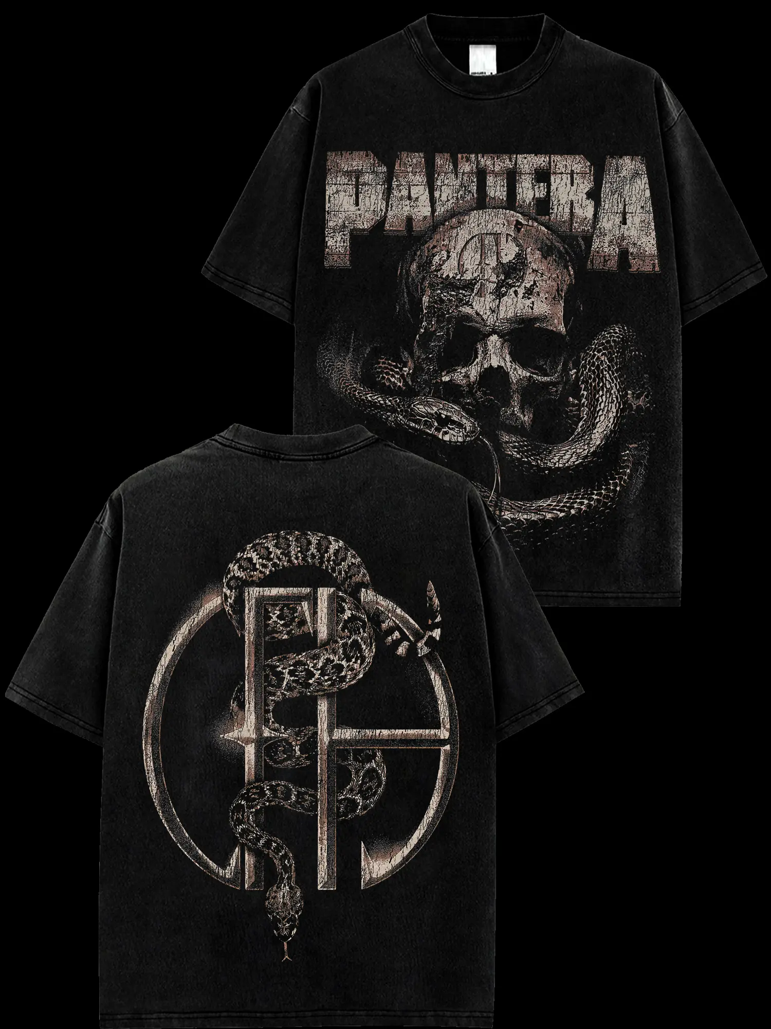 [MetalStyle] Pantera  Retro Unisex 100% Heavyweight Cotton T-Shirt – 90s Records Rock Cotton Tee, Groove Metal Rock Band Shirt, Oversized Vintage Tee, Heavy Metal Merch, Gift for Rock Fans