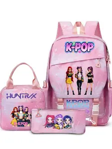 K-Pop Demon Hunters Cartoon Print Backpack Set, Dreamy Blue Gradient Student Bag, Cute School Lunch Pouch, Multi-Color Options