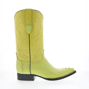 Wild West Caiman Hornback Chihuaha Mens Green Wide Cowboy Western Boots